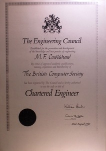 Chartered Engineer, Engineering Council Chartered Engineer, Engineering Council