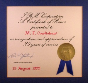 IBM 25 Years Honor IBM 25 Years Honor