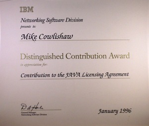 IBM JAVA Distinguished Contribution Award IBM JAVA Distinguished Contribution Award